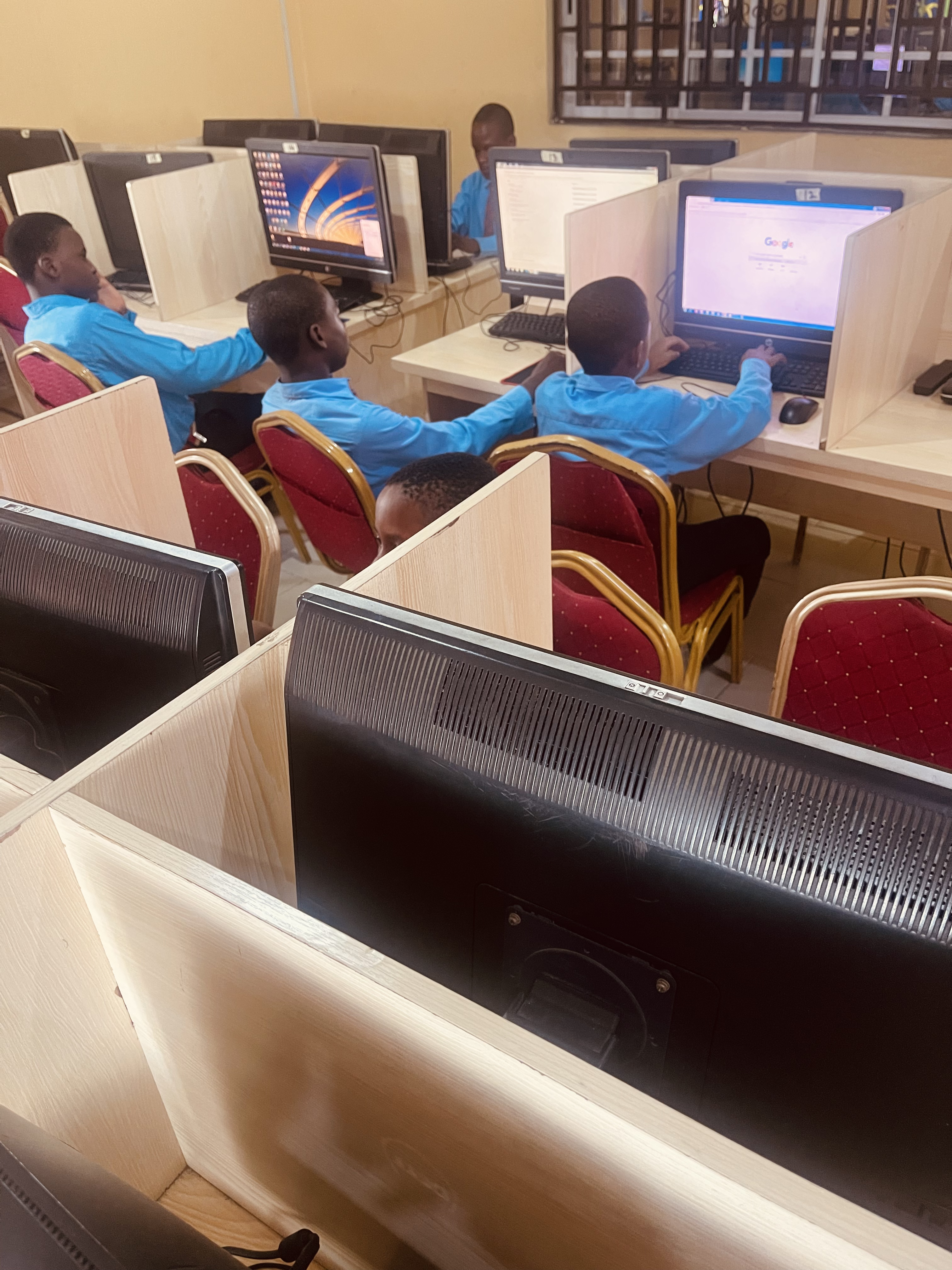BOBAES pupils using computers in the computer laboratory